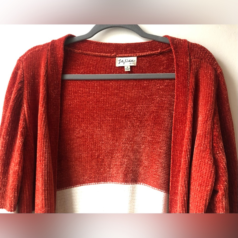 Francesca’s Rosette Color-Block Open Cardigan - Picture 6 of 8